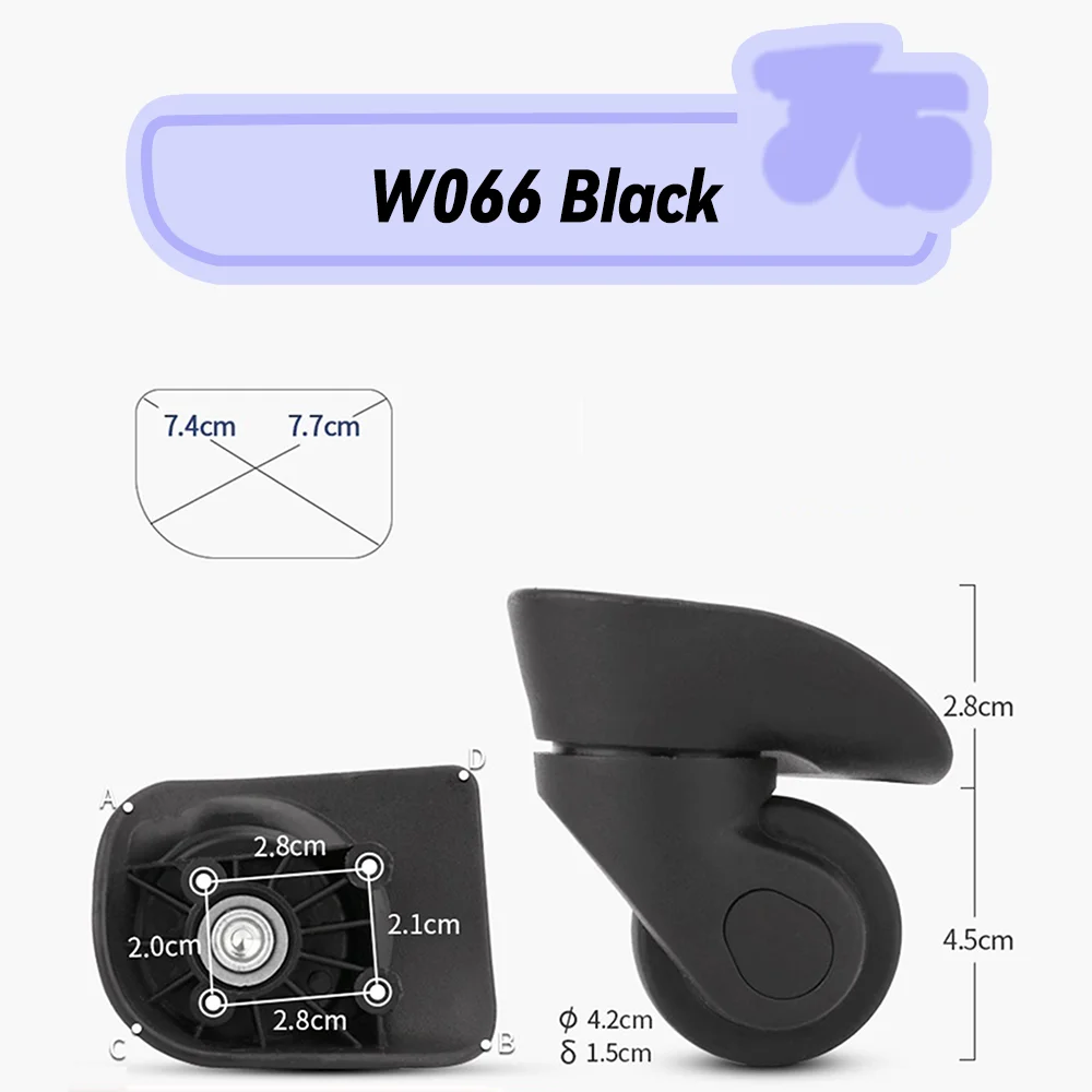 For Hongsheng W066 Smooth Silent Shock Absorbing Wheel Accessories Wheels Casters Universal Wheel Replacement Suitcase Rotating