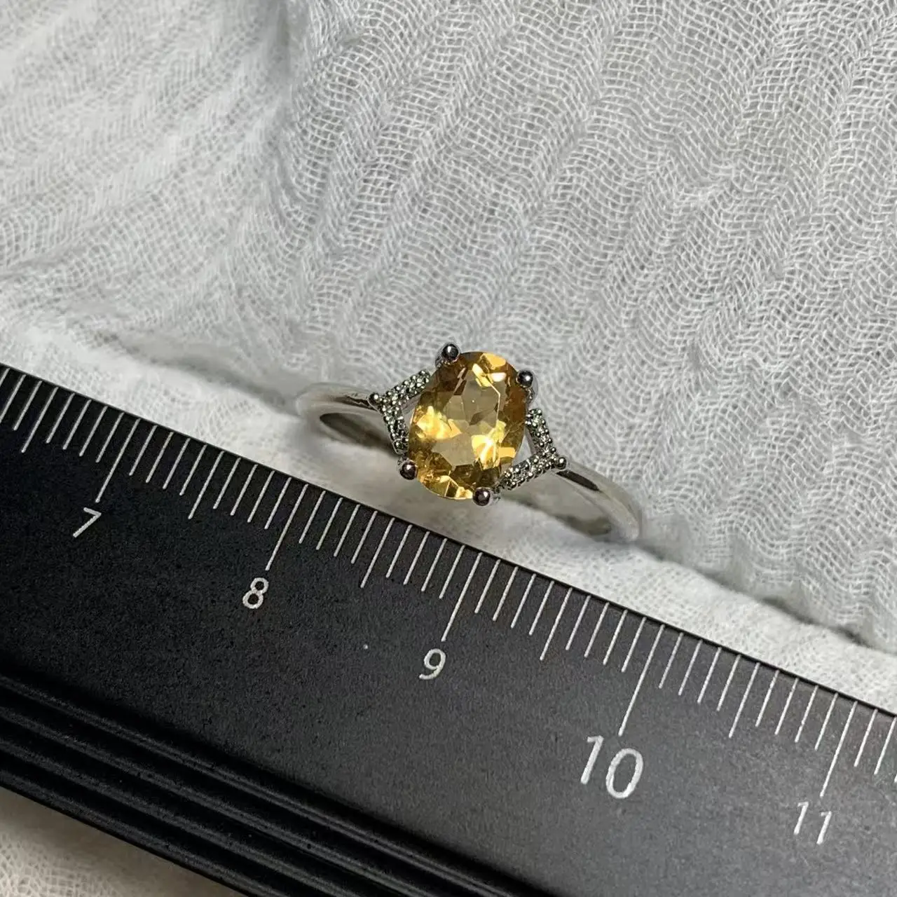 7MM Natural Citrine Ring Adjustable Female Ring Jewelry for Women Gift Wholesale High Quality Vintage Fine