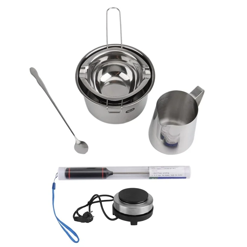1 Set Electric Heater Beeswax Melting Pot with Stove Candle Making Beeswax Melter Pot Heater Wax Melting DIY Candle