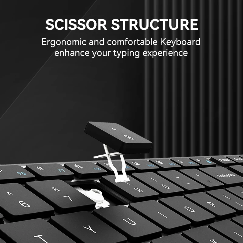 Ausdom-teclado sem Fio Duplo Bluetooth 5.0 Computador Laptop Negócios Escritório Casa Computador Estreia Mundial 2.4g Sofkeys2 98chaves - Imagem 5