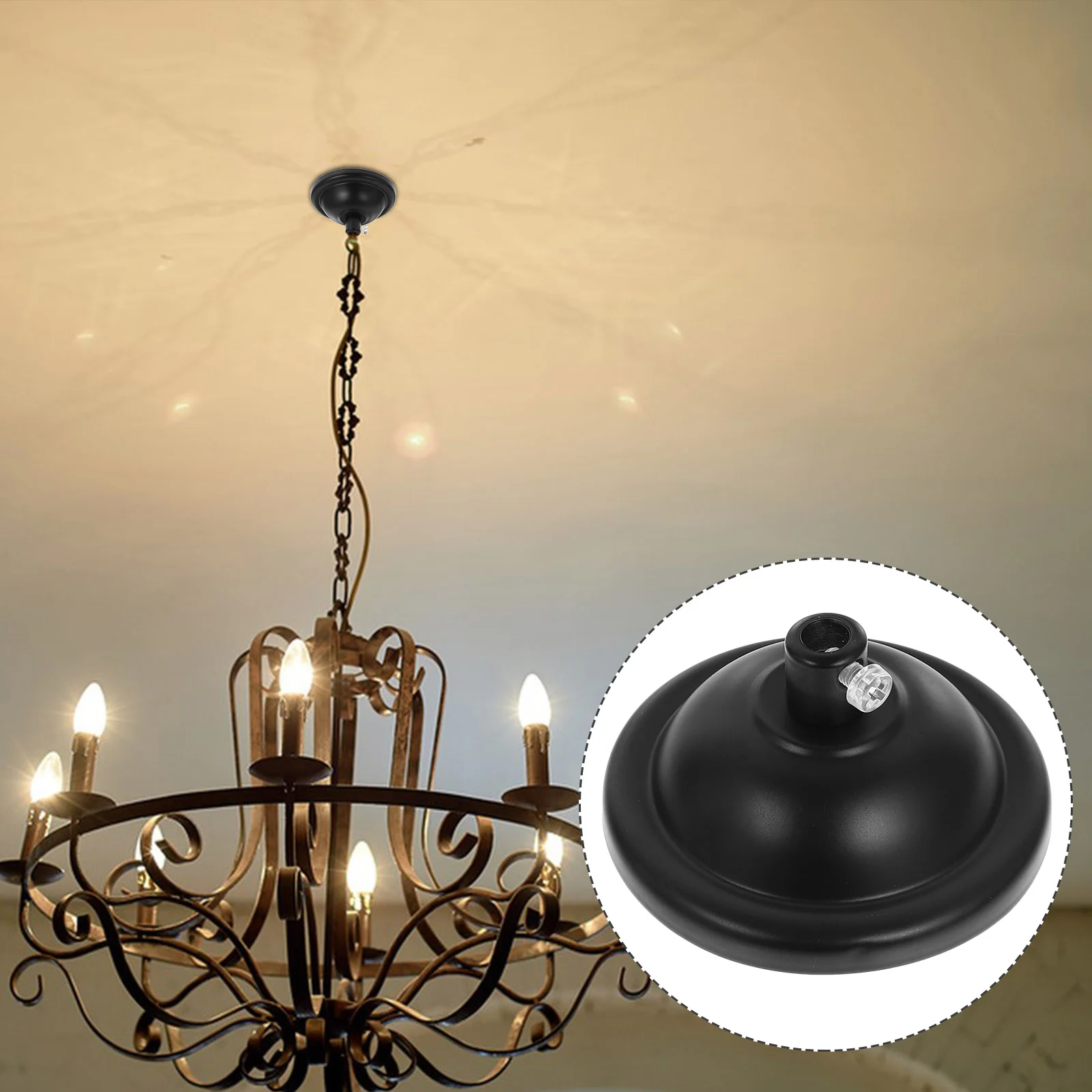 2 Pcs Decorate Lighting Hook Ceiling Panels Canopy Zinc Alloy Chandelier Cover Plate