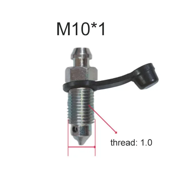 Motorcycle Brake Pump Calipers Exhaust Bleed Screw M8 M10 1.25 1.0 Picth with Rubber Dust Cap for Moped Scooter