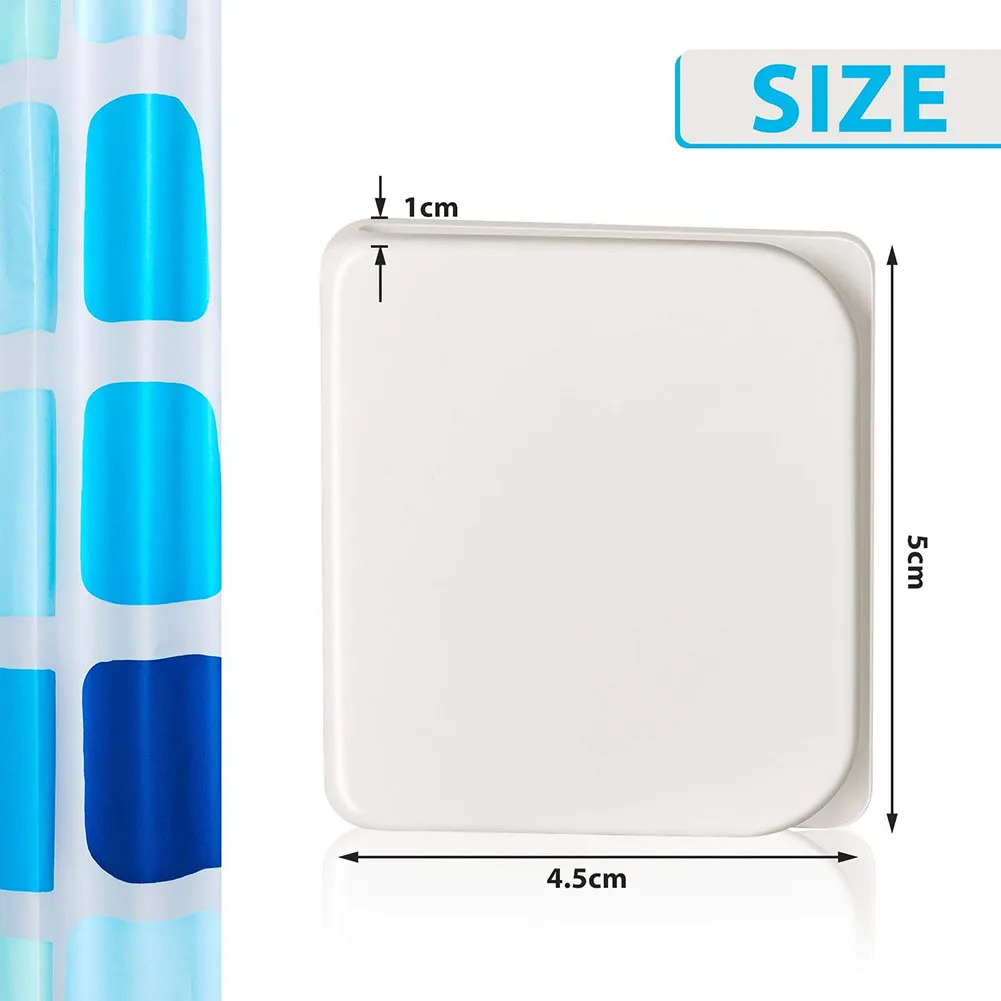 

White ABS Shower Curtain Clips Shower Curtain Anti Splash Clips ABS Bath Guard White Anti Splash Clips Plastic Clips