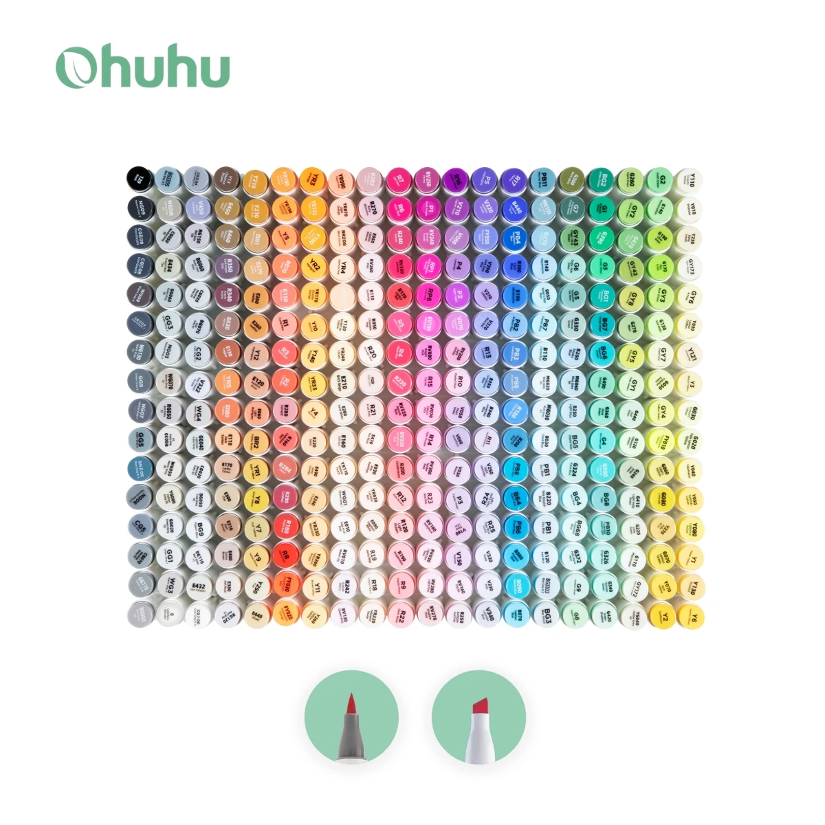 OhuhuHonolulu320ColorMarkerPenSetOilyAlcoholArtMarkersDual
