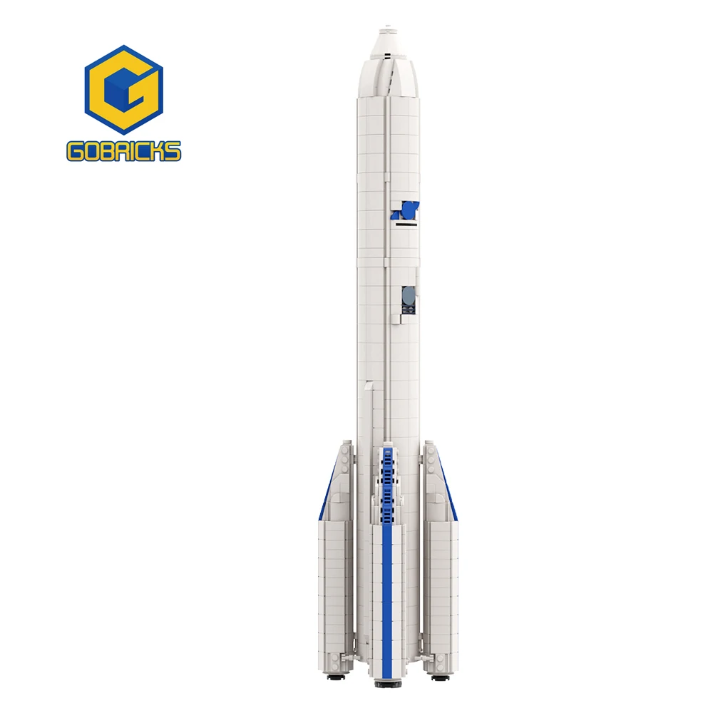 Gobricks Moc 1:110 Saturn V Scale Arianespace Arianeal 6 Rocket Building Blocks Kit Space Satellite Exploration Bricks Toys