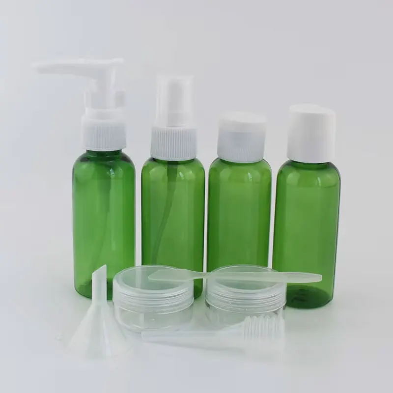 10pc/set Portable Travel Cosmetic Bottle Kit Personal Care Makeup Container Bottles By Plane Spray Lotion Cream Pump Container