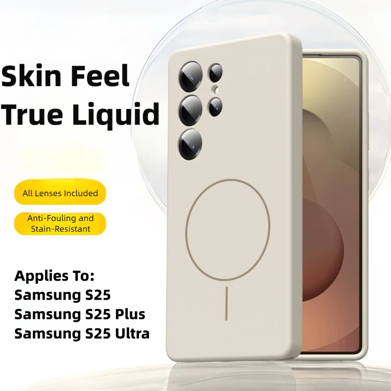 Solid Color Liquid Silicone Magnetic Phone Case with Magsafe Wireless Charging Compatibility