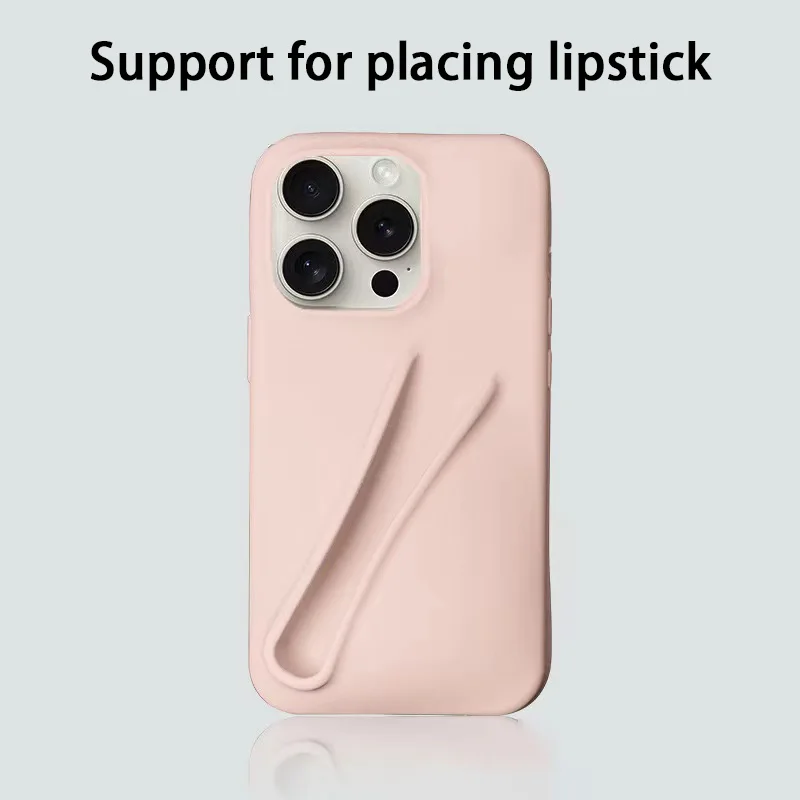 

Новый портативный силиконовый чехол с губной помадой для iphone 15 pro max, Модный стильный грязеотталкивающий чехол для телефона 14 pro 13 pro max