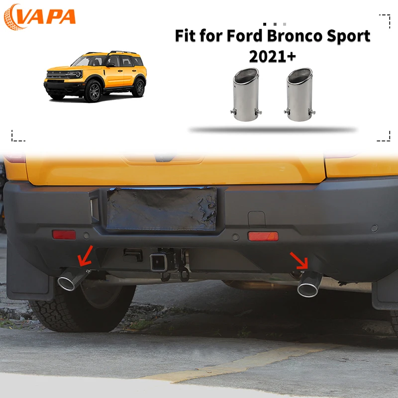 MBRP 2.5in Resonator-Back Dual Split Rear Exit Exhaust | Ford Bronco Sport (21+) (S5207BLK)