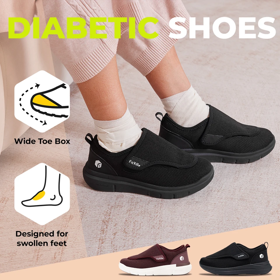 Scarpe Per Piedi Gonfi Scarpe Per Diabetici FitVille Donna Extra