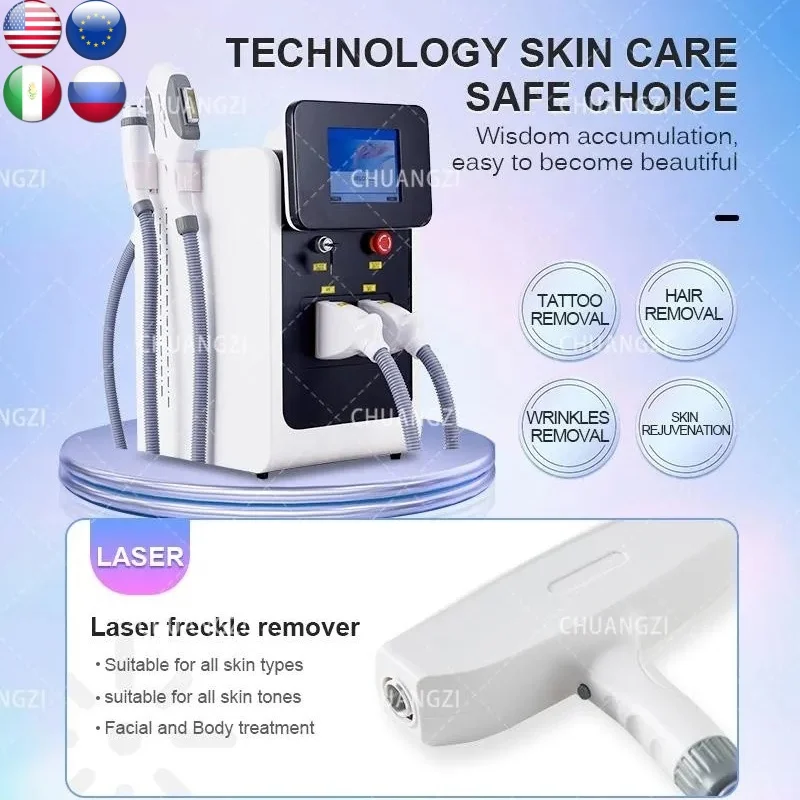 3 in 1 OPT IPL Profession Laser Hair Remove Machine Pico Nd-YAG Tattoo Remove Machine Smooth wrinkles Epilation Facial Equipment