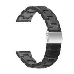 Clear Resin 22mm Watchband Bracelet Strap Wristband for 22mm (Black)