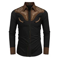 Chemise à manches longues pour hommes, imprimé occidental, revers, simple boutonnage, décontracté, Social, Club, vêtements de rue, nouvelle mode 2024 1