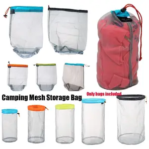 High quality Ultralight Mesh Hiking Tools Drawstring Storage Bag Camping Sports accessories Traveling Bags Climbing organizer