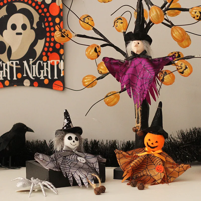 Halloween Pumpkin Ghost Witch Doll Hanging Oranments Ghost ...