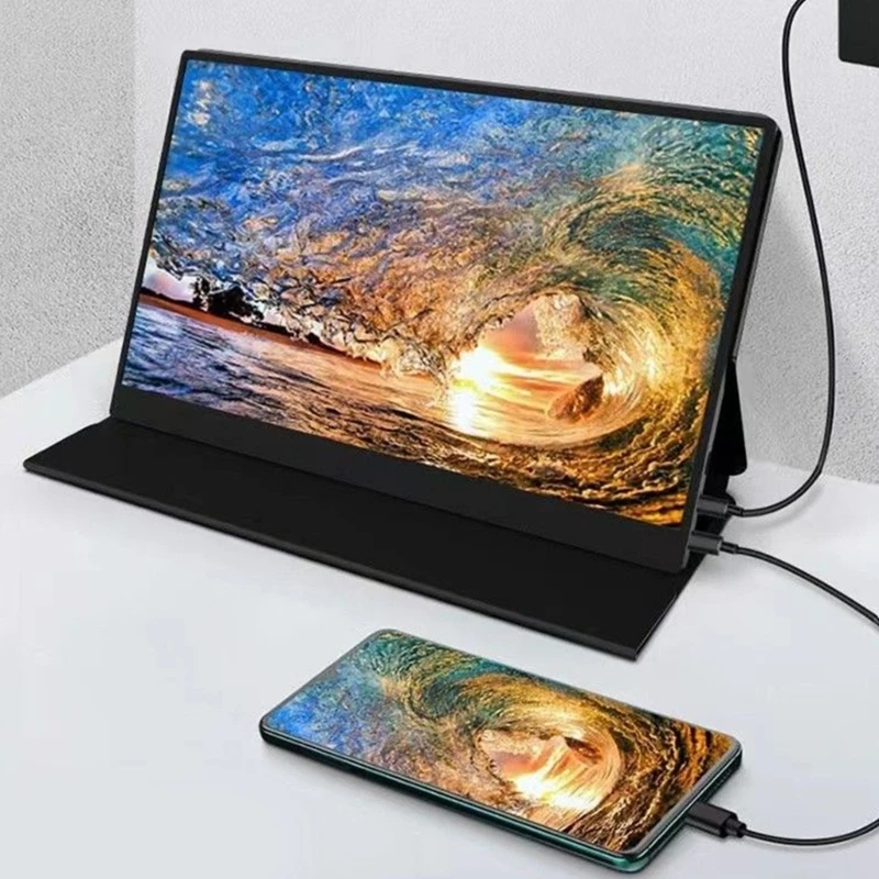 ޴  Ǯ HD 1080P USB CŸ ǻ ÷, IPS  ɾ ũ, HDMI CŸ Ŀ , 15.6 ġ