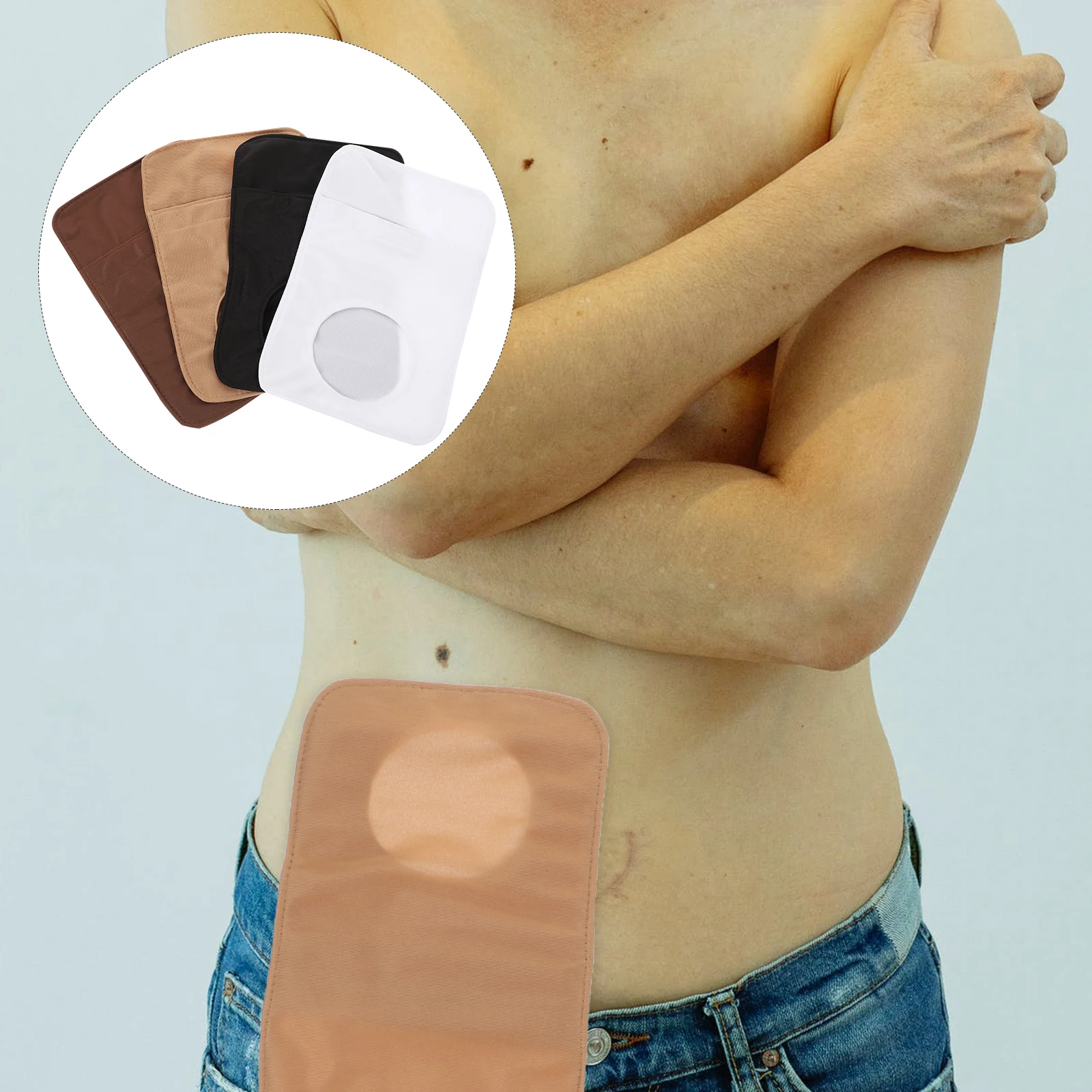 4 Pcs Reusable Washable Small Ostomy Cover Colostomy Bag Shade Bag Ostomy Covers for People Home
