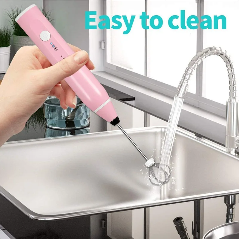 Wireless Handheld Egg Beater, Cappuccino Frother Mixer, Mini Electric Milk Foamer, Coffee Whisk, Battery Powered 5