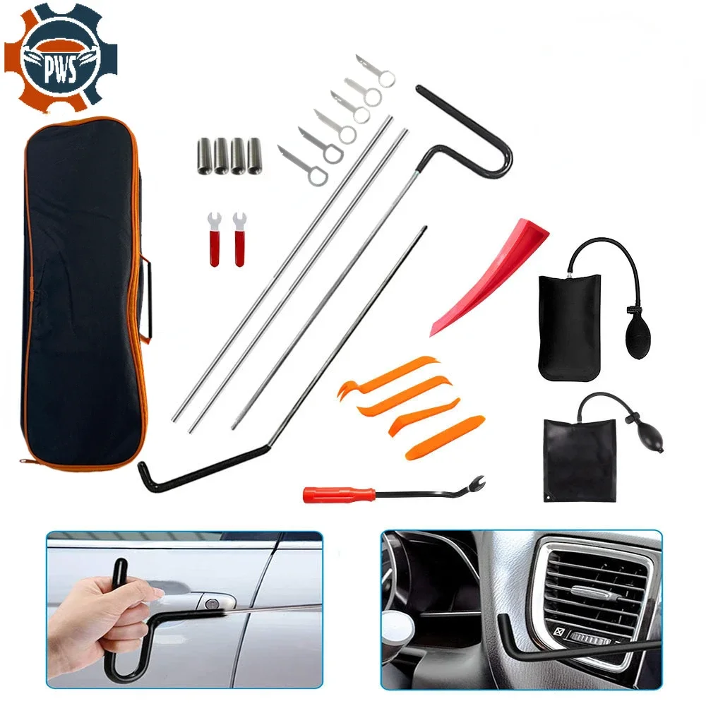 Nuovo Kit Di Attrezzi Per Auto Porta Aperta Grabber Blocco Blocco Pick Set Portata A Lungo Raggio Chiave Di Aggancio Perso Nel Camion Air Wedge Bag Pu