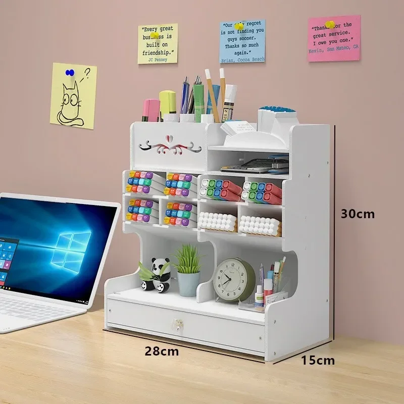 Multi-functional Pen Holder with 10 Slots for Stationery Organization on Desk Drawer