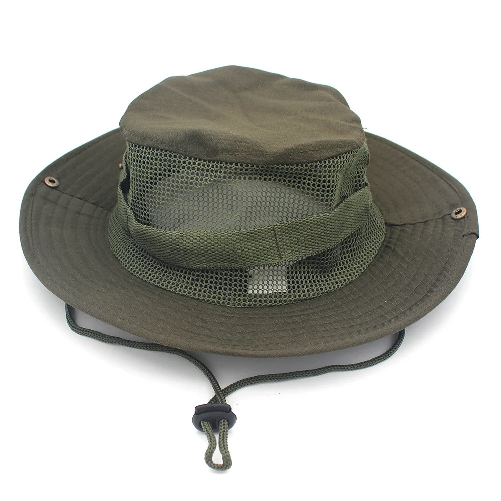 Safari Man Hat Bonnie Jungle Military Caps Vented Bucket Fishing Women Outdoor Fisherman Camouflage Army Hat Hunt Mesh Camo Bob 1