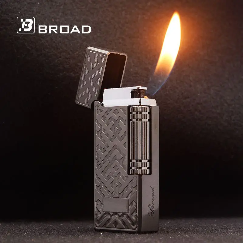 BROAD Flint Gas Lighter Butane Side Slip Grinding Wheel Lighters