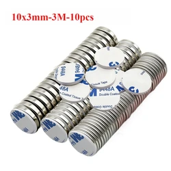 Powerful Double - Sided Adhesive Neodymium Magnets for Versatile Use in Home and Office (10x3mm - 3M - 10pcs)