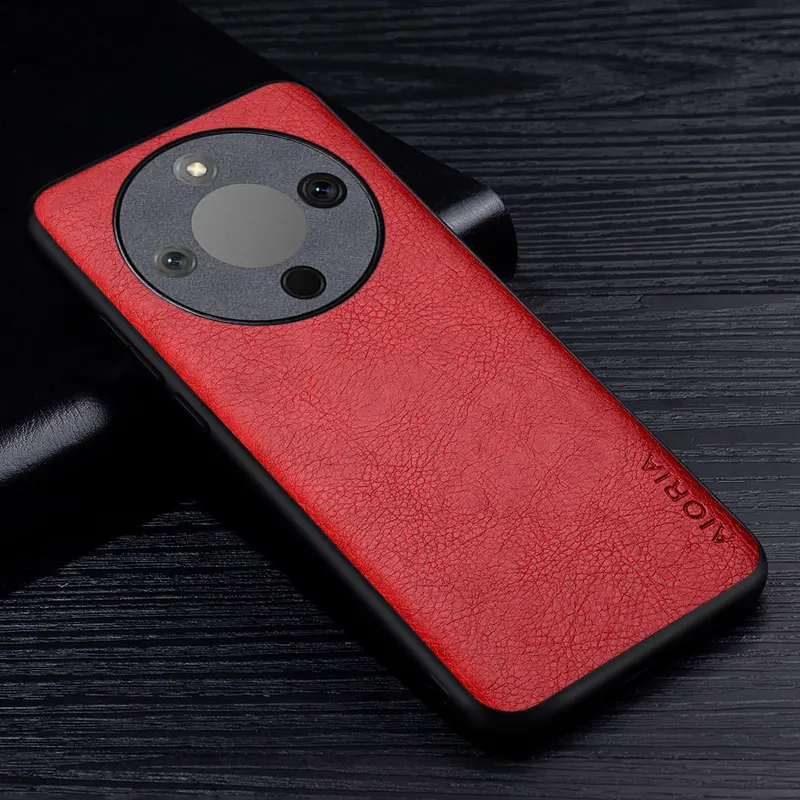 Luxury Leather Retro Litchi Pattern Back Cover - Premium Business Style