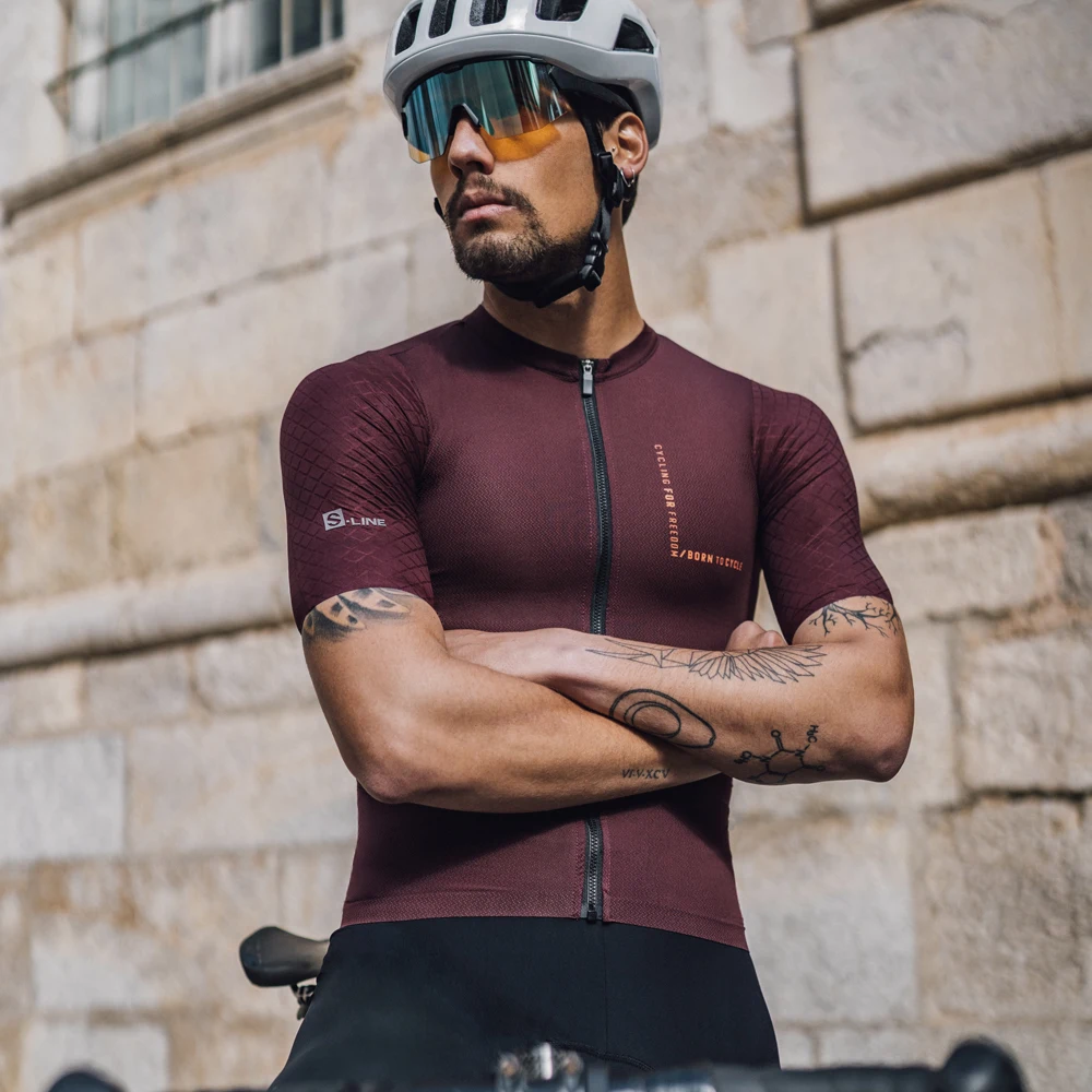 Santic Men's Cycling Jersey Summer Short Sleeve Sports Shirts Quick-Dry Breathable Road Bike MTB Bicycle Riding Clothing Tops