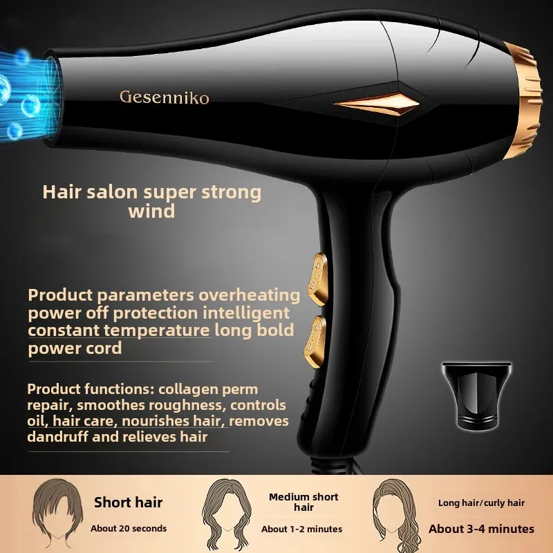 High Power Negative Ion Hair Dryer Home Use Salon High Speed Quick Drying Strong Wind Power Hair Dryer