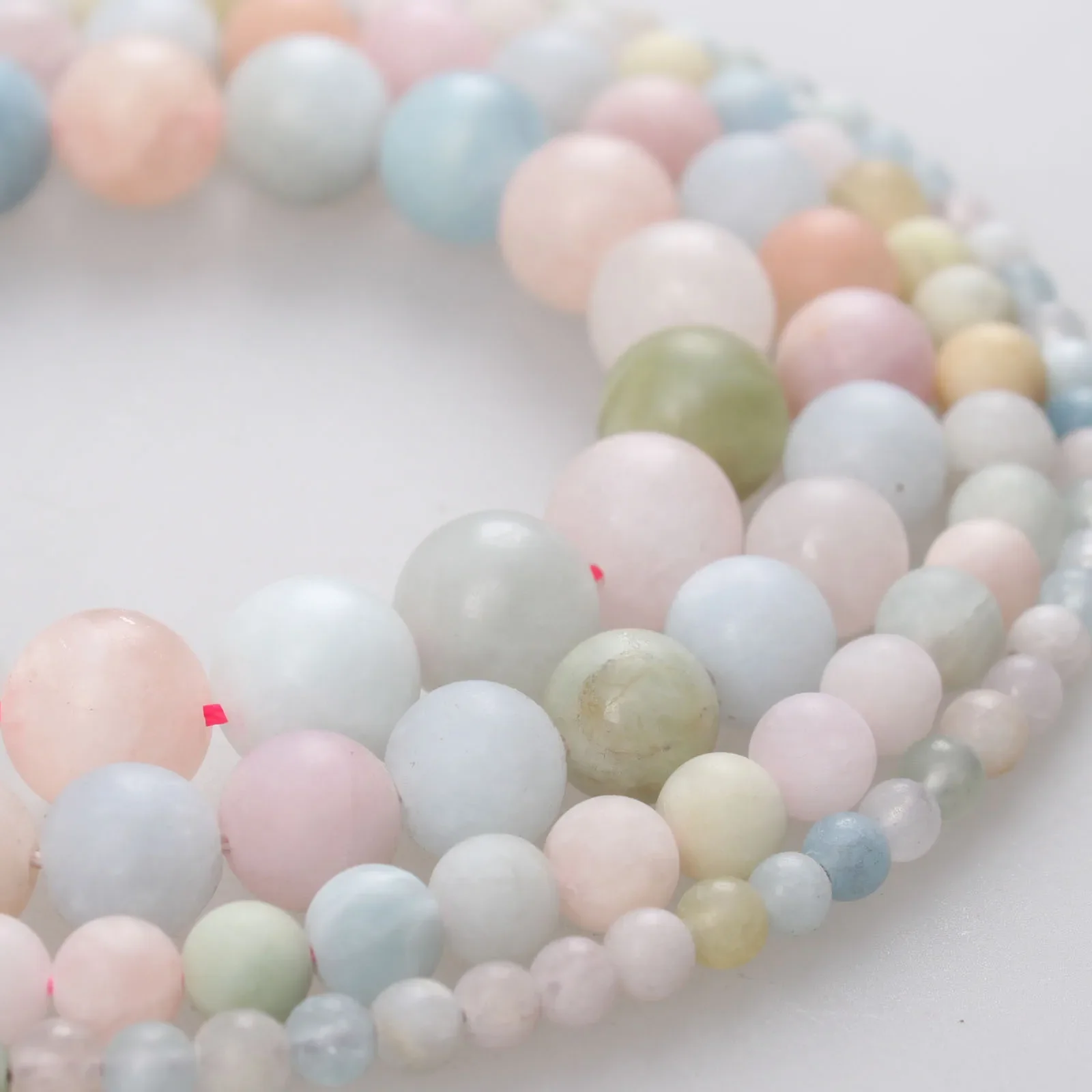 

Natural Stone Matted Morganite Frosted Morganite Stone Beads Round Loose Beads 4 6 8 10 12mm Beads For Bracelets Jewelry Making
