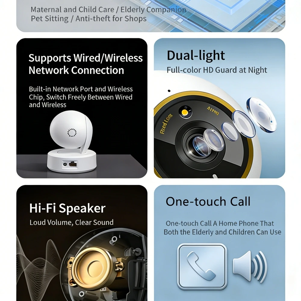 TP-LINK IPC44CL-V2 Full Color 400W Indoor Pan-Tilt Surveillance Camera One-Button Call Home Security Camera 5