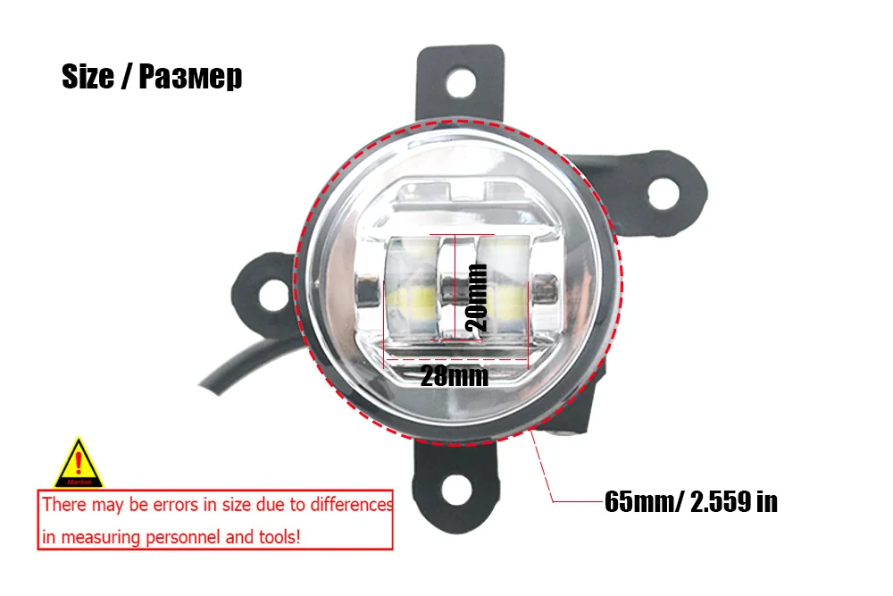 30W White & Yellow Led Fog Light for Haval Dargo Big Dog DaGou 2020 2021 2022 2023 2024 Anti Fog Lamp Assembly with Lens DRL 12V detail image 4