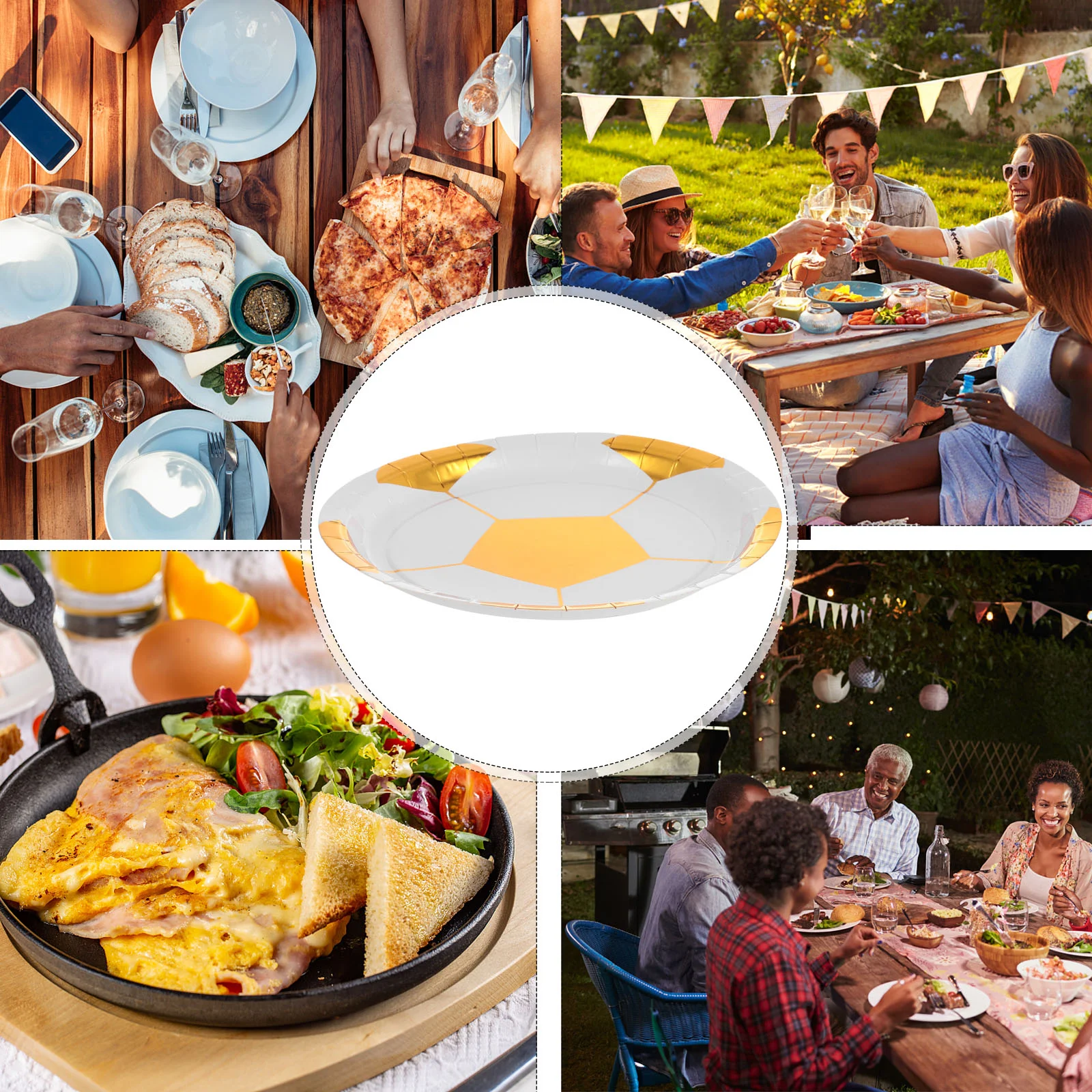 16 Pcs Decorate Disposable Plate Banquet Basting Spoon Serve Paper Party Tableware