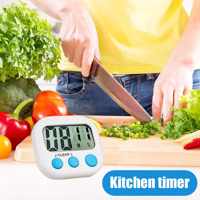 Mini Digital Kitchen Timer Big Digits Loud Alarm Magnetic Backing Stand with Large LCD Display for Cooking Baking Sports Games - Image 2