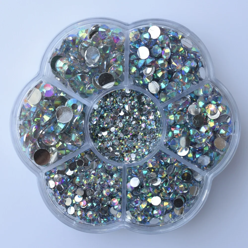 Premium Resin Round Flatback Rhinestones - 5000pcs Crystal Gems for Jewelry and 3D Decorative Crafts