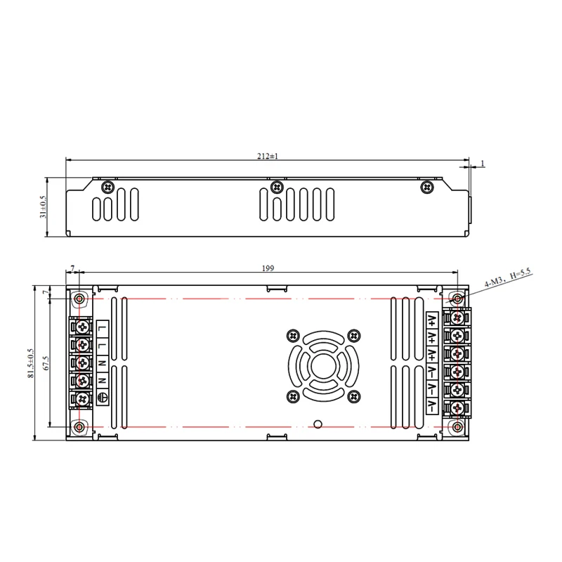 Chuanglian A-300AB-5 / AC 220V 5V 60A 300W 전원 공급 장치 팬 냉각 LED 디스플레이 화면