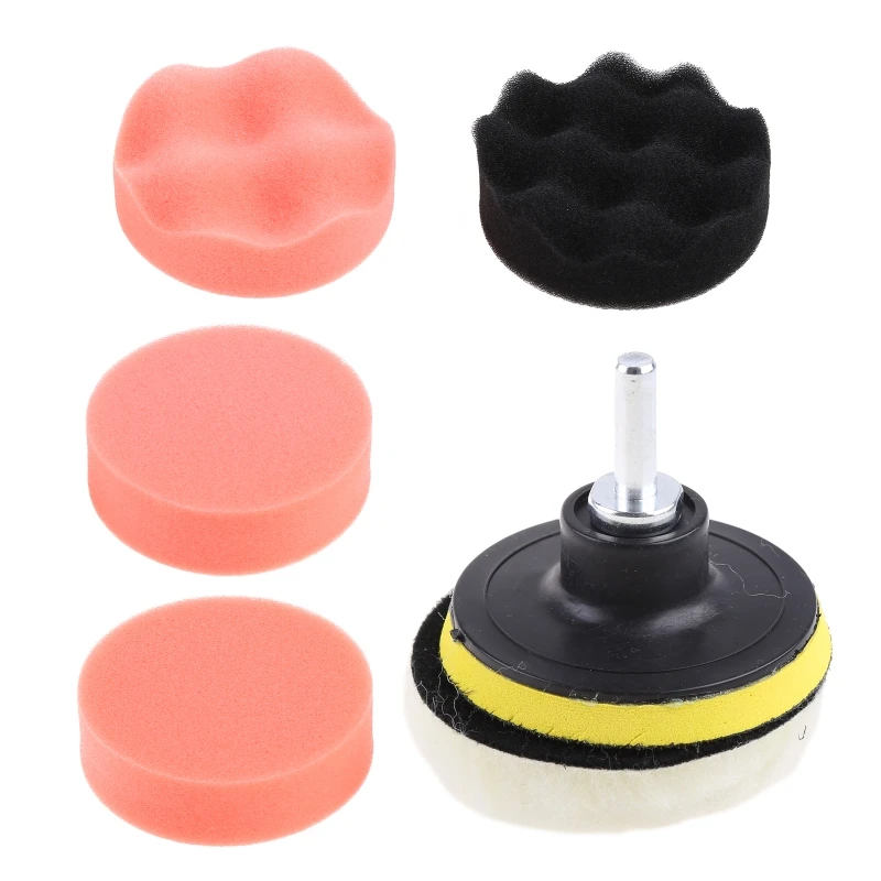 

7Pcs 3'' Buffing Pad Auto Car Polishing Wheel Kit Buffer + M10 Drill Adapter