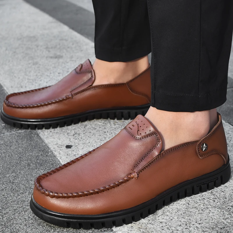 

Shoes Men genuine Leather Office Shoes Men lace up Classic Brown Dress Men Elegant Shoes Luxury Italian Brand Chaussure Homme