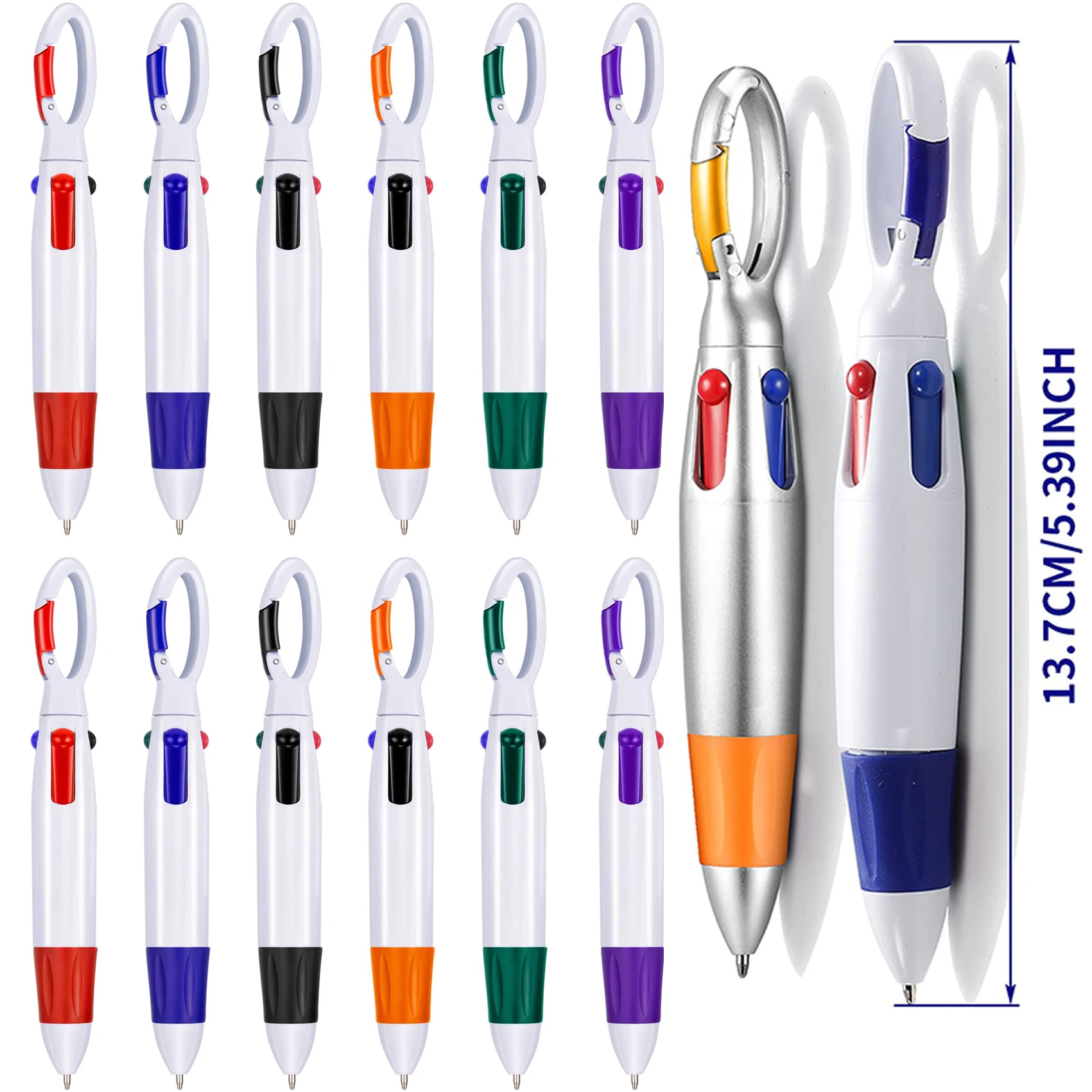 30Pcs Retractable Shuttle Pen With Hiking Clip Mini 4-in-1 Multi-color Ink Ballpoint Pen With Key Chain For Children Nurses space shuttle docked with the international space station bath mat bathroom and shower products bath rugs showers mat