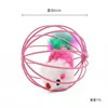Funny Feather Mice Ball Cage For Kitten Creative Playing Toys Pet Products Play Cat Mouse Toy игрушки для кошек 6