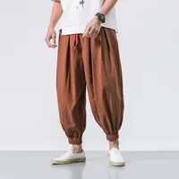 New Oversized Men Harem Pants Loose Chinese Style Cotton and Linen Sweatpants Joggers High Quality Casual Trousers Men 3