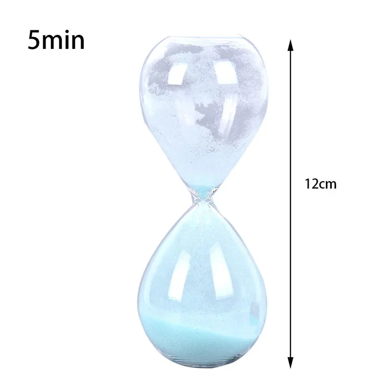 Sand Timer 1PC 5 Min Creative Sand Clock Hourglass Transparent Glass 5x12CM