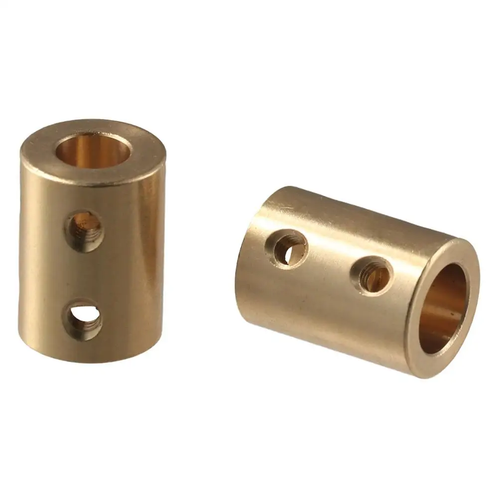 2Pcs 8mm to 10mm Bore Rigid Coupling Set Screw Copper L22XD16 Shaft Coupler Connector Yellow Motor Gear