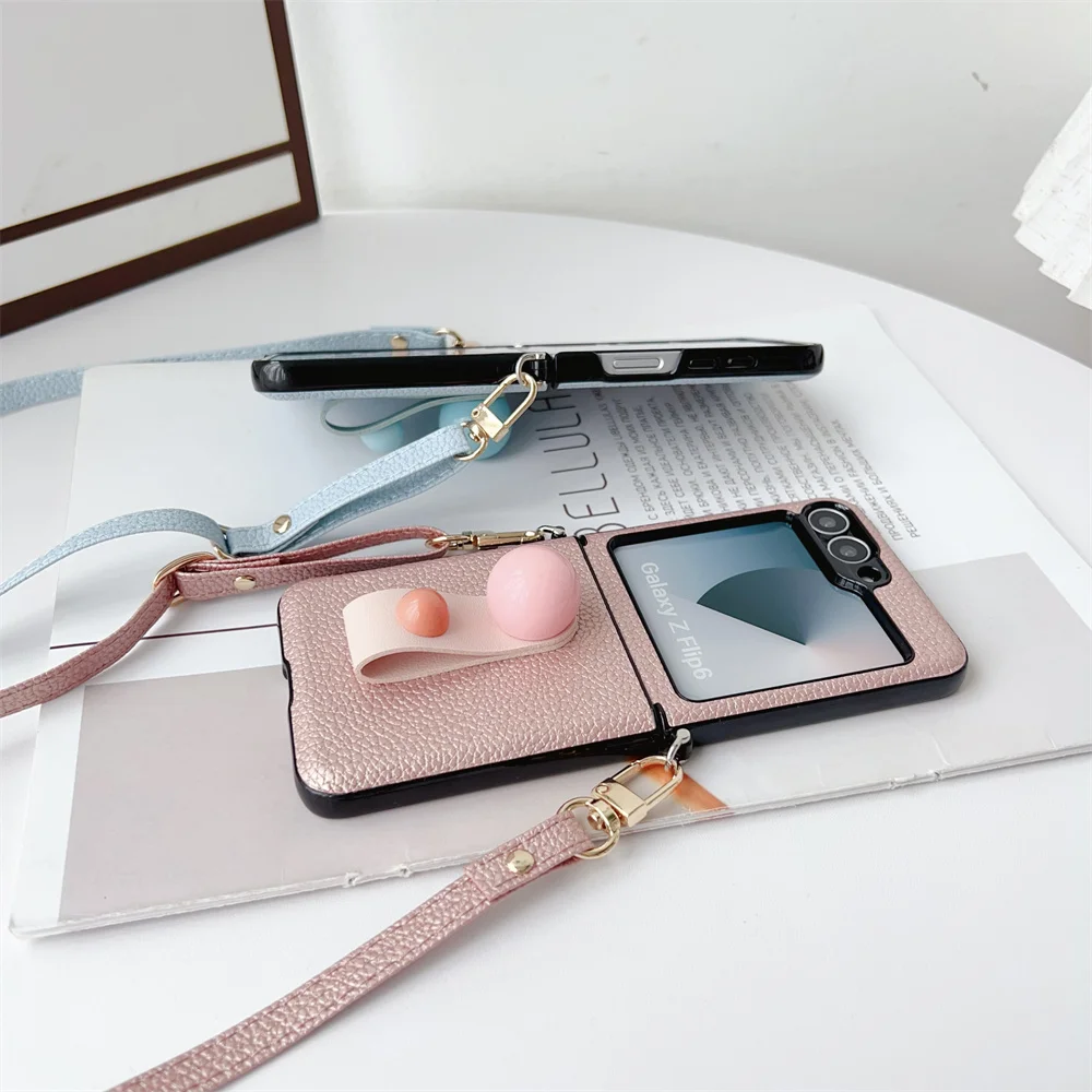 Candy Colours Long Lanyard Phone Case with Bracelet & Spherical Stand Cover
