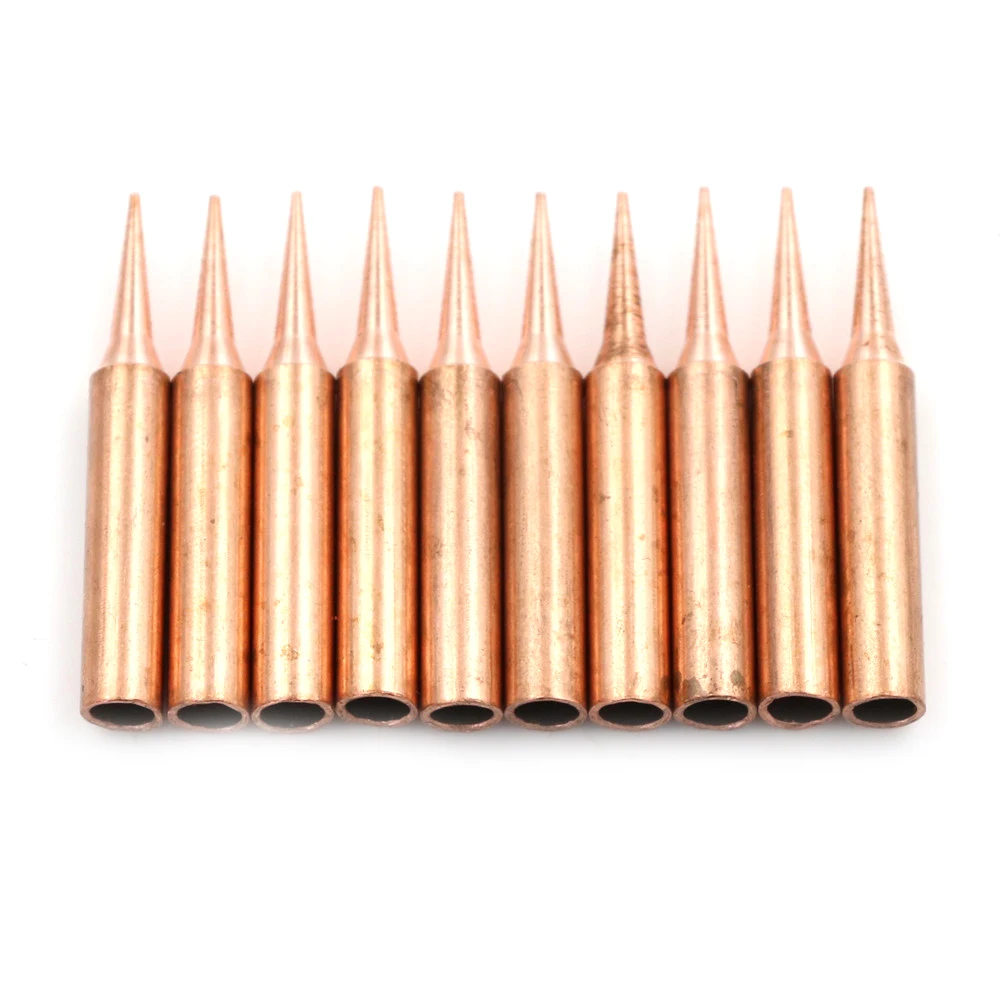 Soldering Iron Solder Iron Kit Soldering Iron Tips 6/10pcs/Set Pure Copper Lead Free Soldering Iron Tips 900M-T Welding Head For 936 937 Soldering Station Tool Kits