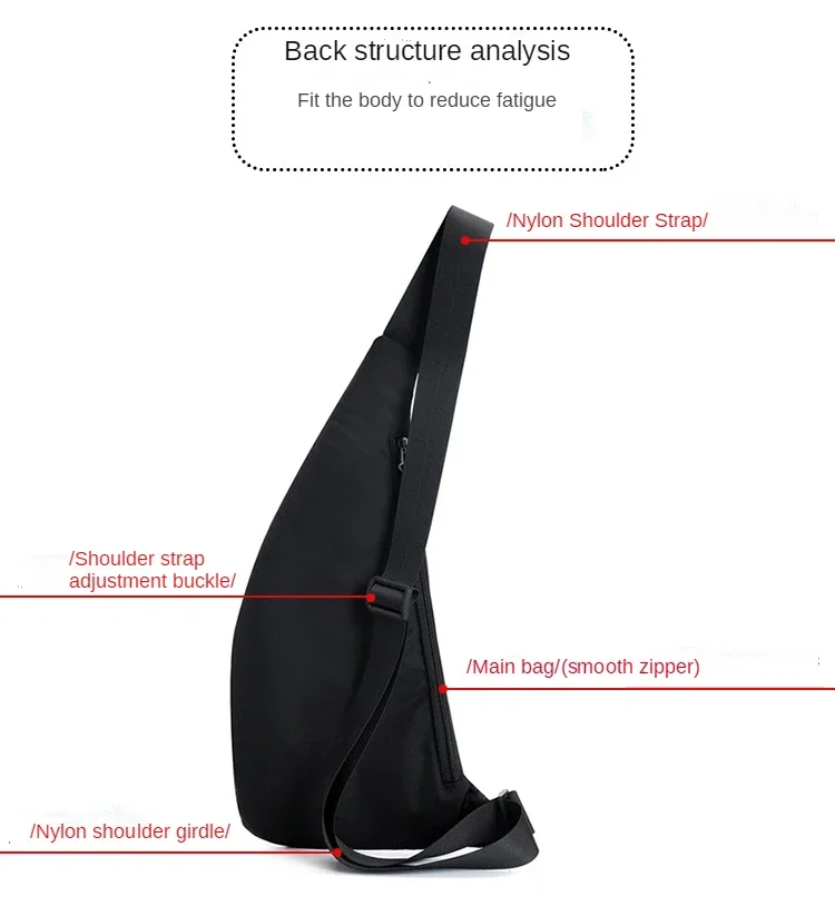Men‘s New Trendy Casual Shoulder Bag Leisure Travel Sports Outdoor Pack Messenger Crossbody Sling Chest Bag Pack for Male Female