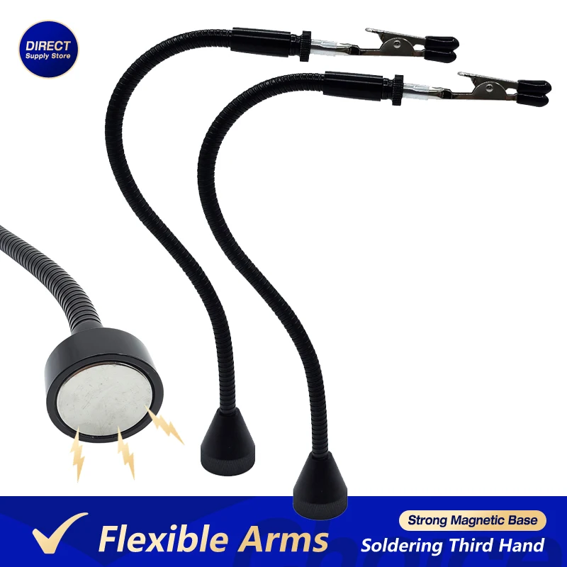 Soldering Third Hand Strong Magnetic Base Flexible Arms PCB Holder Alligator Clip Welding Tool for Electronics Repair