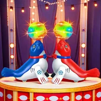Kid Toys Top Ball Sea Lion Dolphin Electric Toys Children's Universal Rotating Light Music Projection Dancing Children's Toys 1