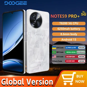 DOOGEE NOTE 59 PRO+ 5G Smartphone Schermo da 6,75" 120Hz Batteria da 6250mAh 12+512GB Fotocamera AI da 50MP Telefono Android 15 ultrasottile da 8,6 mm